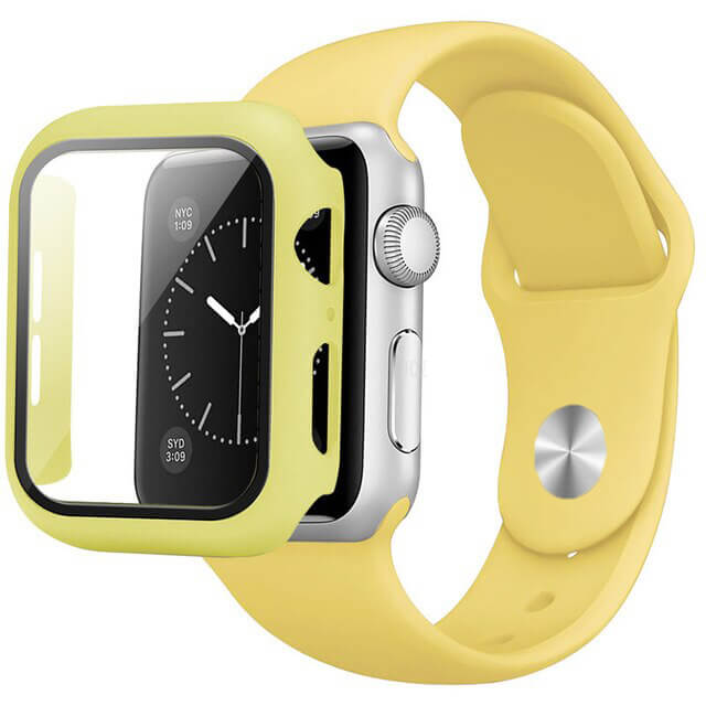 Curea de silicon și carcasă în aceeași culoare pentru Apple Watch