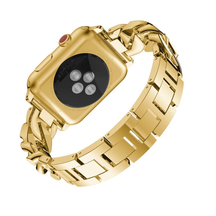 Apple Watch fém szíj rozsdamentes acél szíj gold arany színben 38mm 40mm 41mm 42mm 44mm 45mm méretű apple watch okosórához. Állítható méretű. Apple Watch series 1 2 3 4 5 6 7 SE hez megfelelő óraszíj