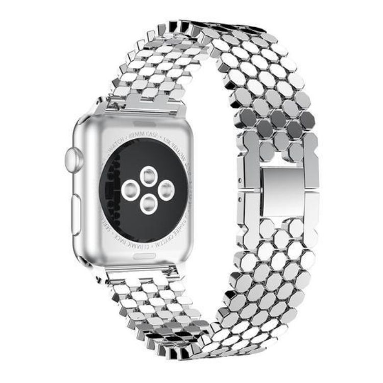 Apple Watch fém szíj rozsdamentes acél szíj ezüst színben 38mm 40mm 41mm 42mm 44mm 45mm méretű apple watch okosórához. Állítható méretű. Apple Watch series 1 2 3 4 5 6 7 SE hez megfelelő óraszíj