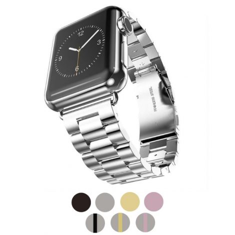 apple watch steel fit curea din otel inoxidabil metal smartwatcherz