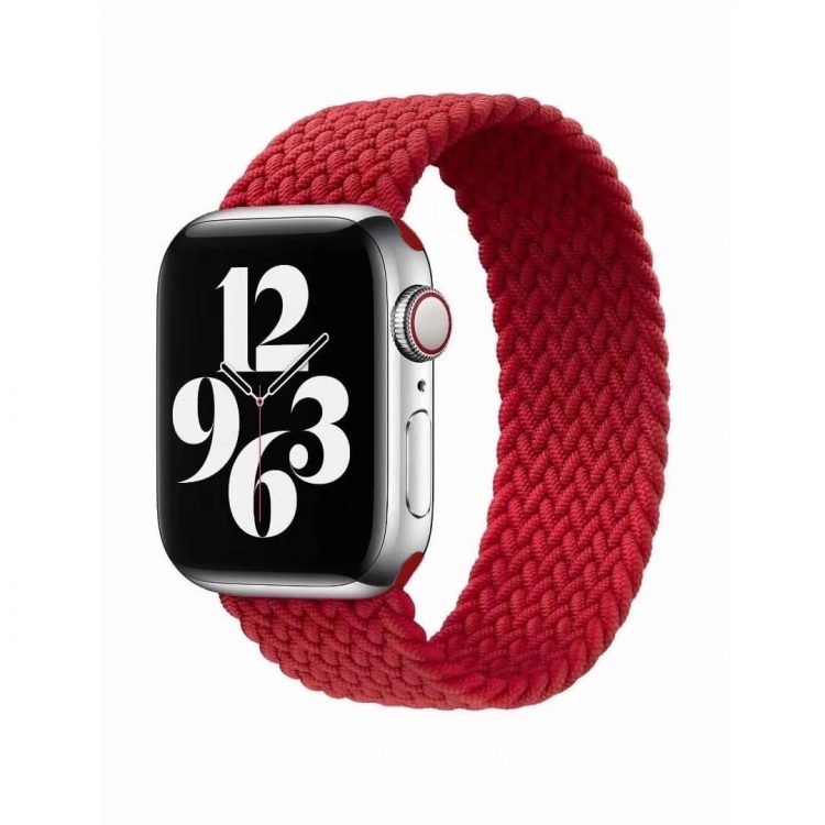 apple watch okosórához való szövet fonott körpánt solo loop szíj piros színben. megfelelő 38mm 40mm 41mm 42mm 44mm 45mm es iwatch órához. apple watch szövet fonott körpánt szíj. S M L méretben elérhető iwatch szíj. Apple Watch series 1 2 3 4 5 6 7 SE hez megfelelő óraszíj