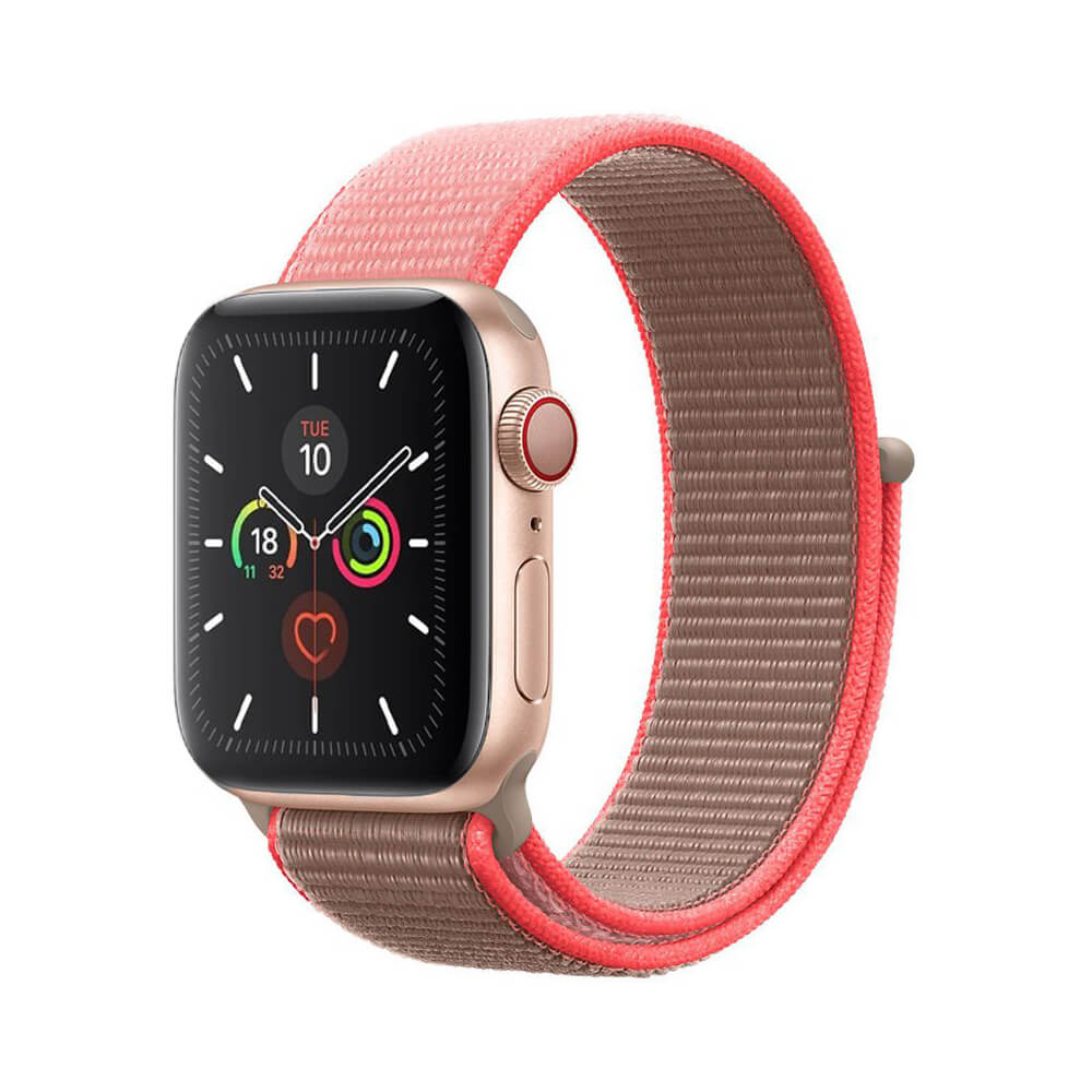 Curea din material textil pentru Apple Watch - Neon Pink - 38, 40, 41mm